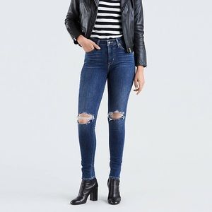 Levi’s 721 High Rise Ripped Skinny Jeans
